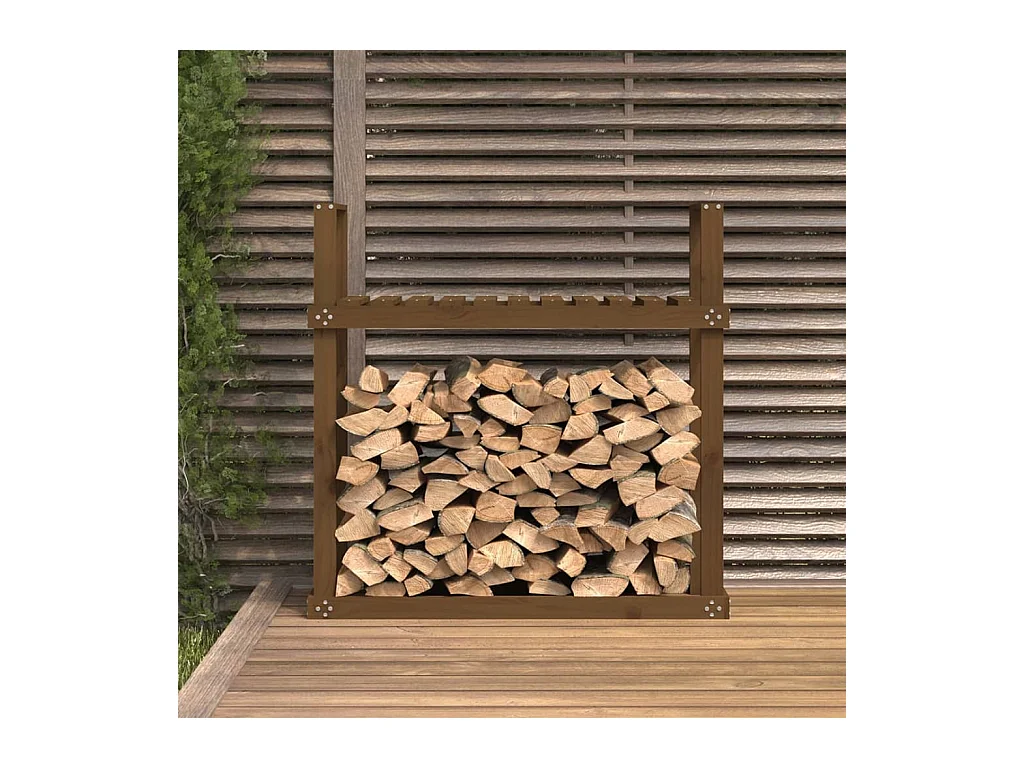 Linköping  Support bois de chauffage Marron miel 110x35x108,5 cm Bois pin