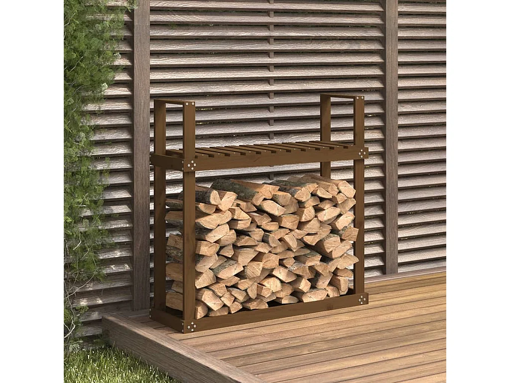 Linköping  Support bois de chauffage Marron miel 110x35x108,5 cm Bois pin
