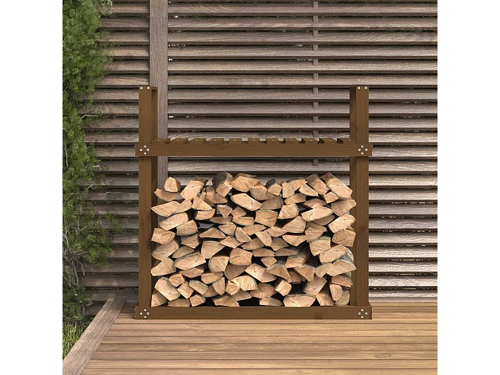 Linköping  Support bois de chauffage Marron miel 110x35x108,5 cm Bois pin