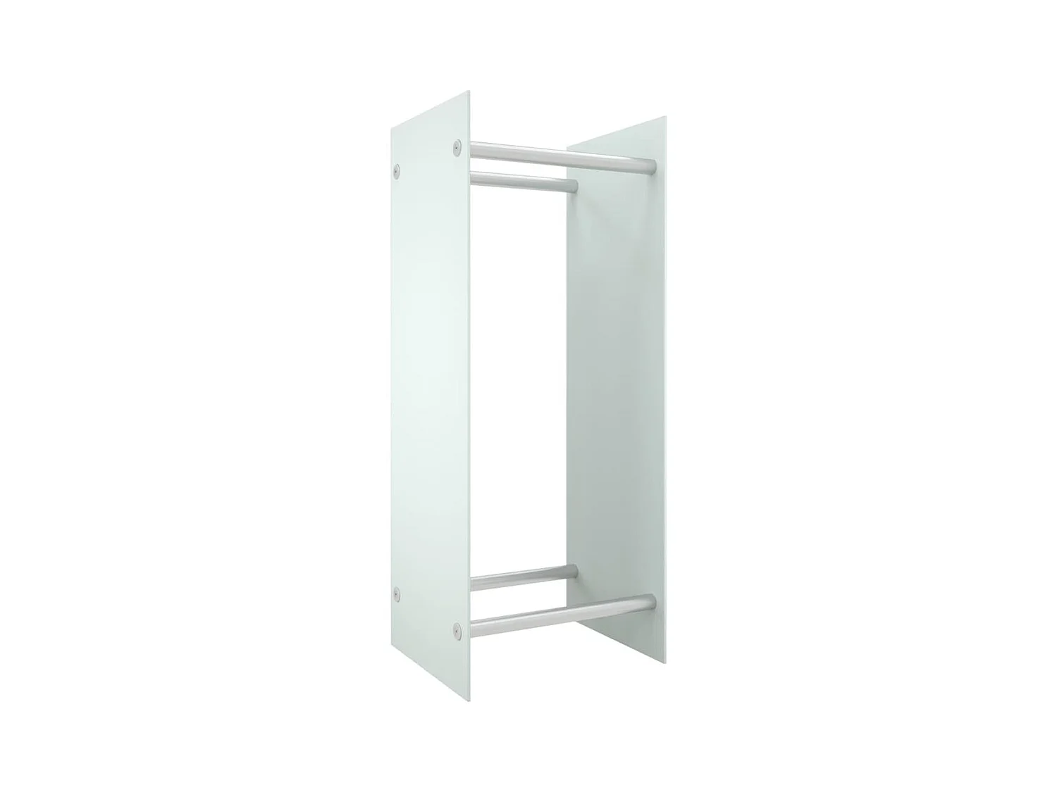 Olland  Brennholzregal Weiß 40x35x100 cm Hartglas