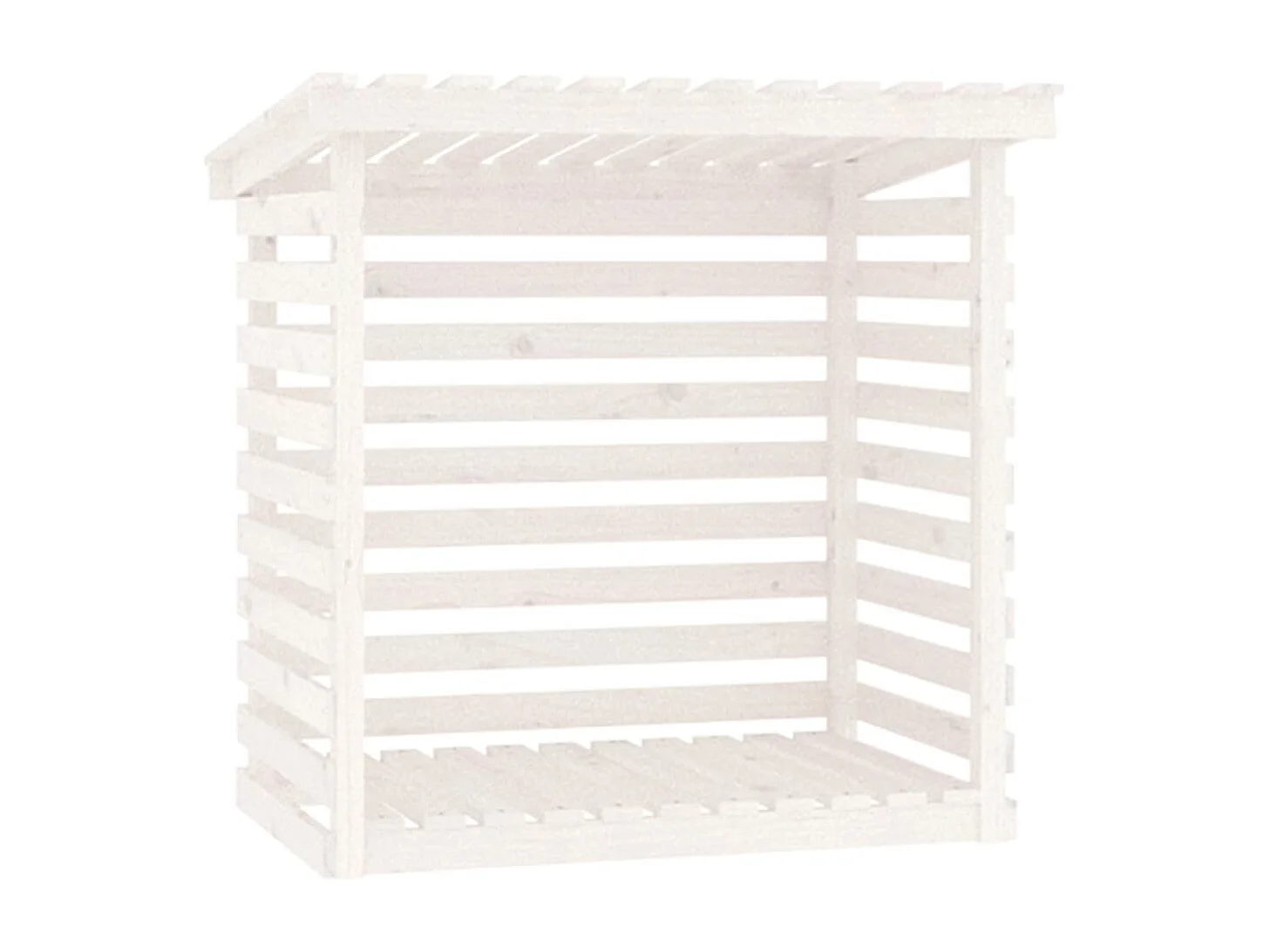 Jaredon  Kaminholzregal Weiß 108x73x108 cm Massivholz Kiefer