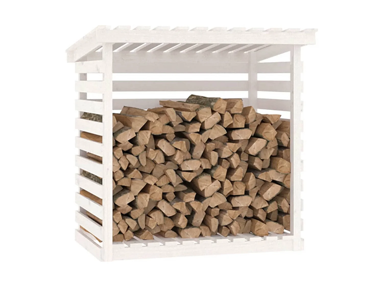 Jaredon  Kaminholzregal Weiß 108x73x108 cm Massivholz Kiefer