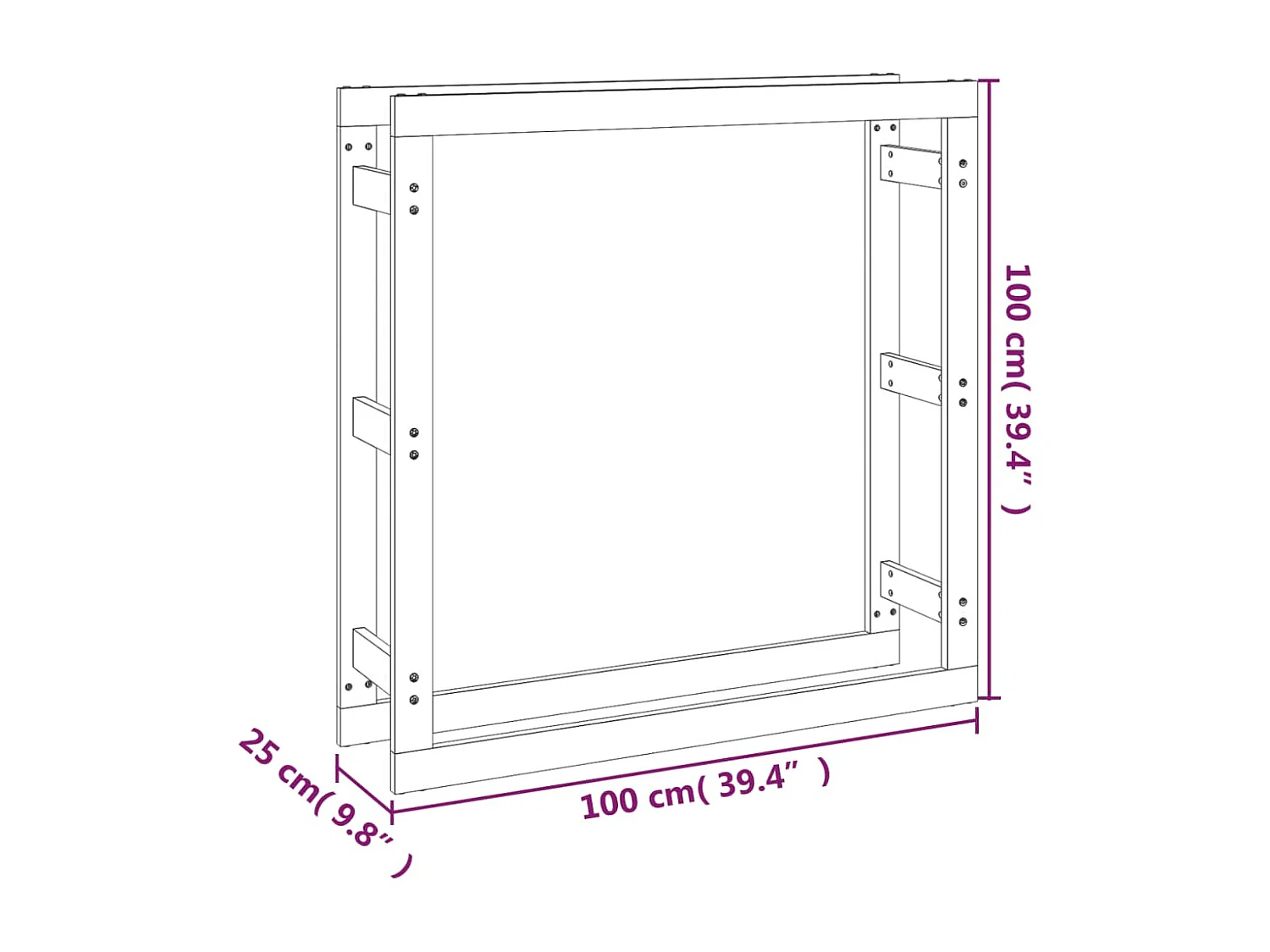 Riemst  Support pour bois de chauffage 100x25x100 cm Bois de pin