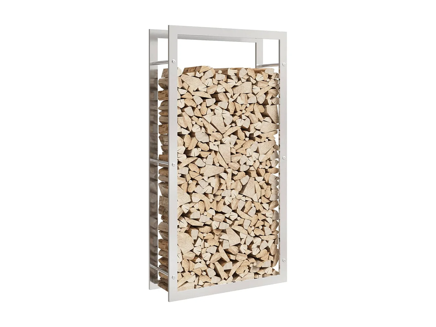 Nichelino  Estante para leña acero inoxidable 80x28x154 cm