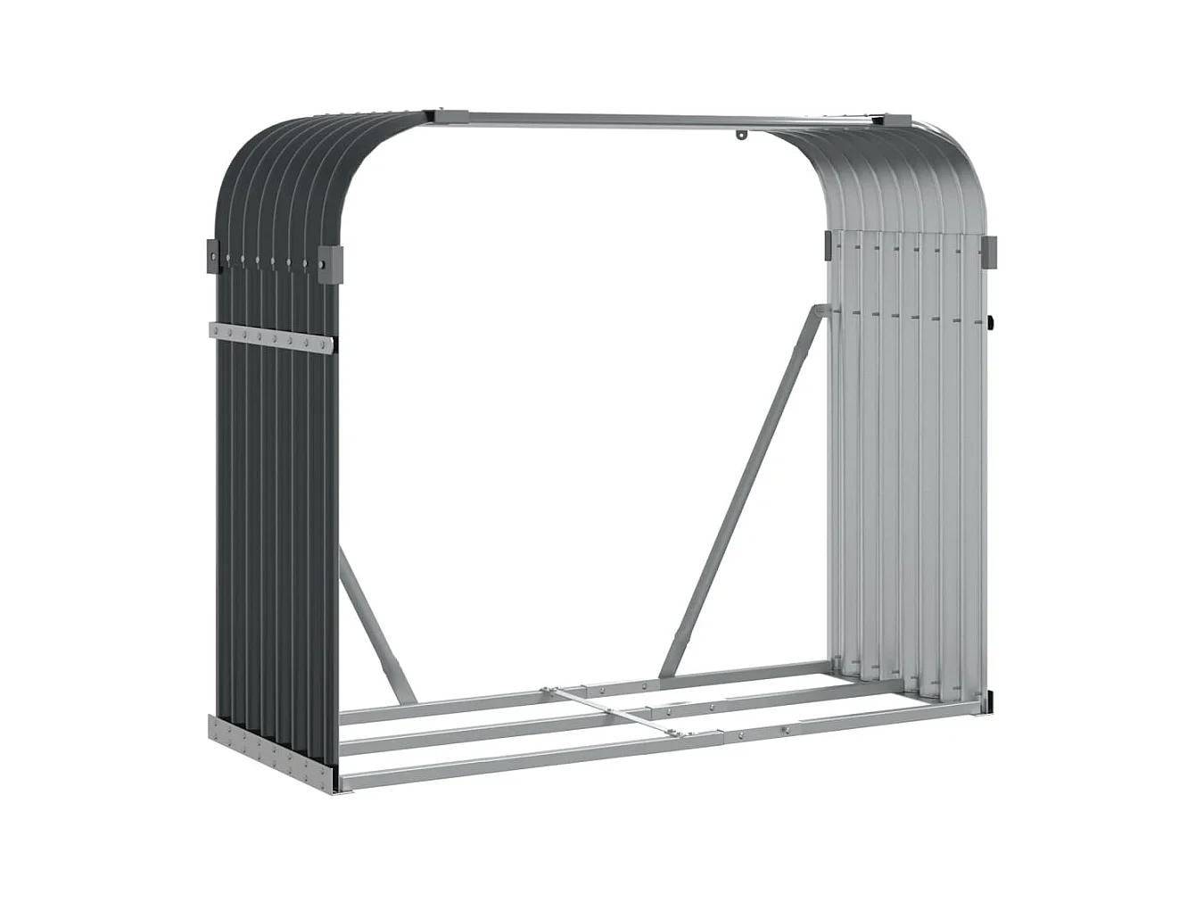 Jilles  Porte-bûches anthracite 120x45x100 cm acier galvanisé