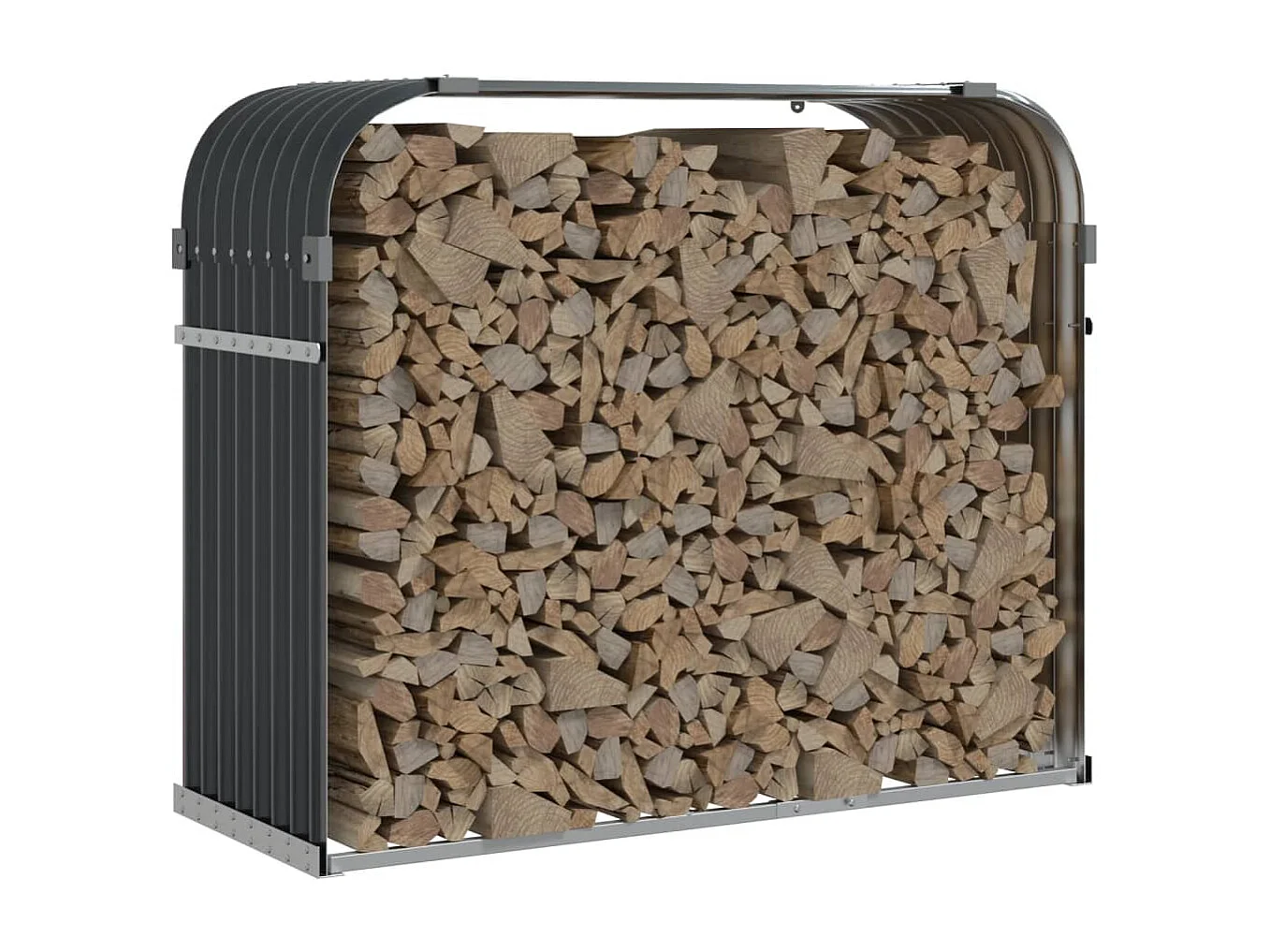 Jilles  Porte-bûches anthracite 120x45x100 cm acier galvanisé