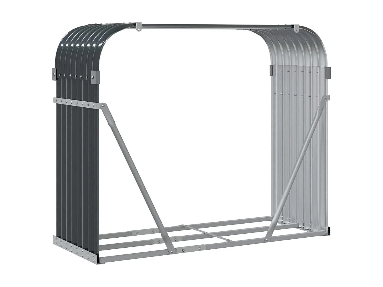 Jilles  Porte-bûches anthracite 120x45x100 cm acier galvanisé