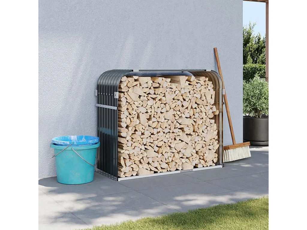 Jilles  Kaminholzunterstand Anthrazit 120x45x100 cm Verzinkter Stahl