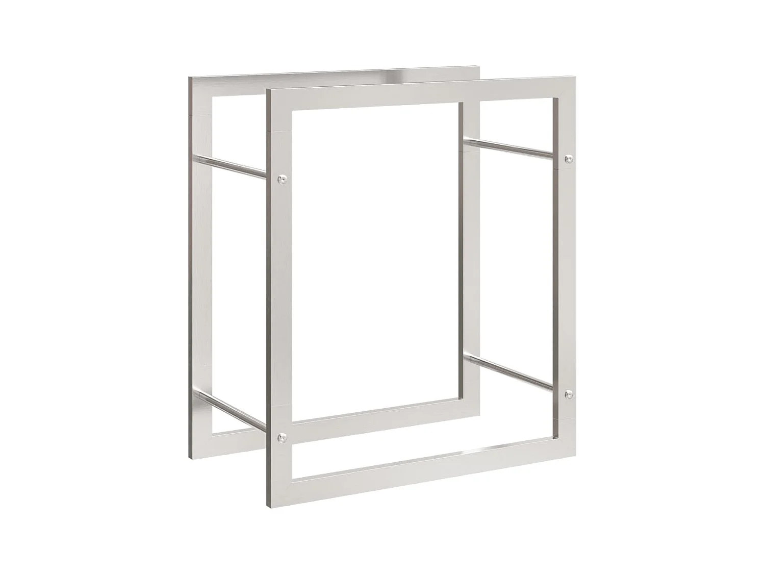 Nichelino  Portant de bois de chauffage 50x28x56 cm acier inoxydable