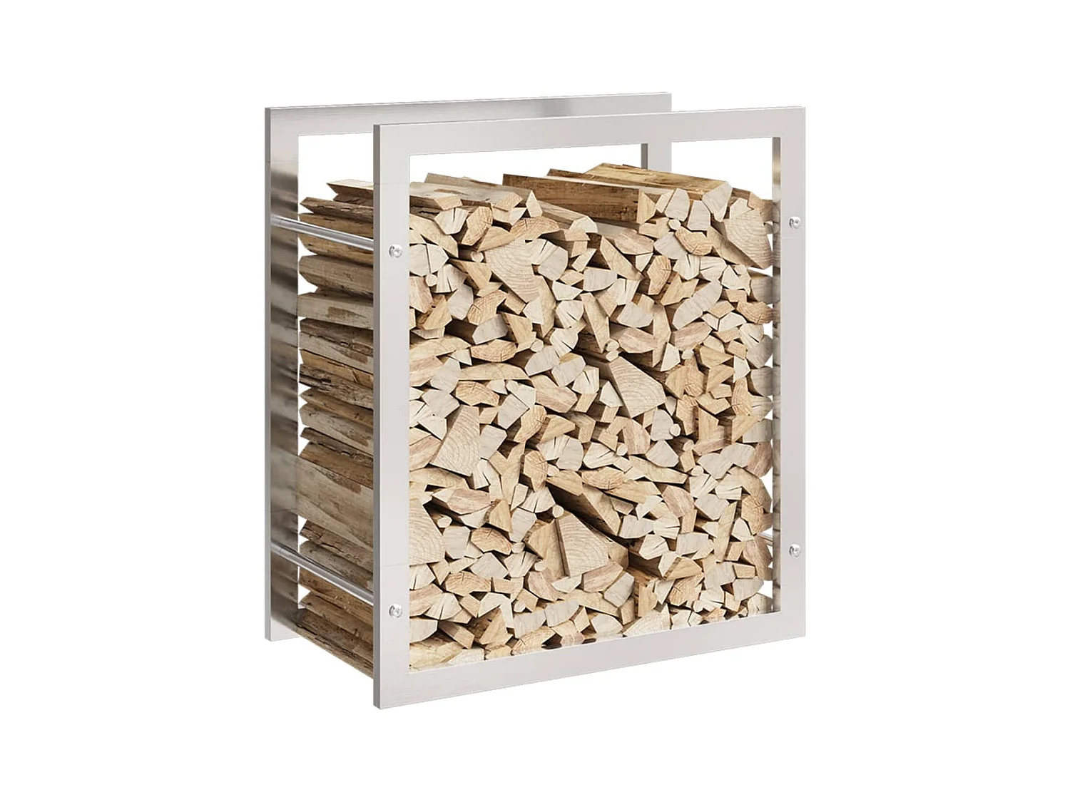 Nichelino  Portant de bois de chauffage 50x28x56 cm acier inoxydable
