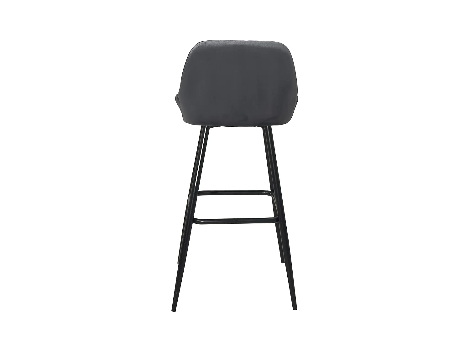 Taburetes de bar de terciopelo, lote de 2, patas de metal negro, altura del asiento 68 cm, MIRA (Gris)