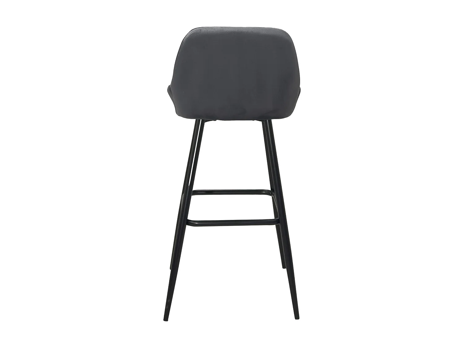 Tabourets de bar velours, lot de 2, pieds métal noir, hauteur d'assise 68 cm, MIRA (gris)