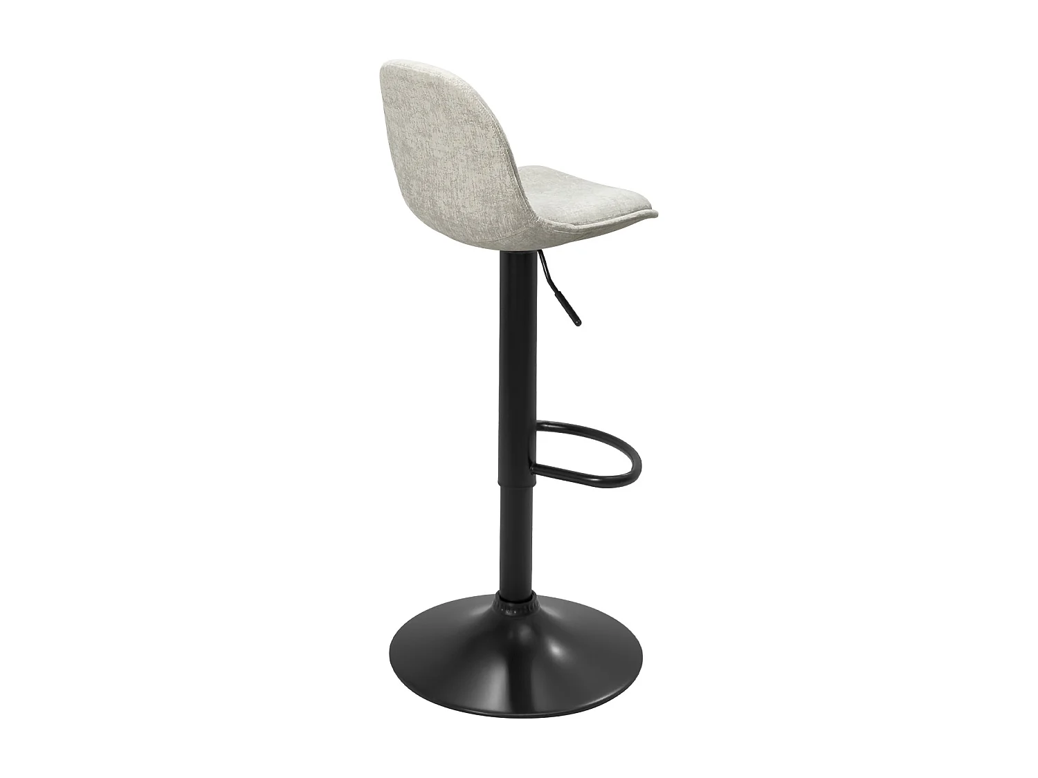 Tabourets de Bar Cuisine Design SIG+ - Lot de 2 Chaises De Bar Réglable (tissu Gris)