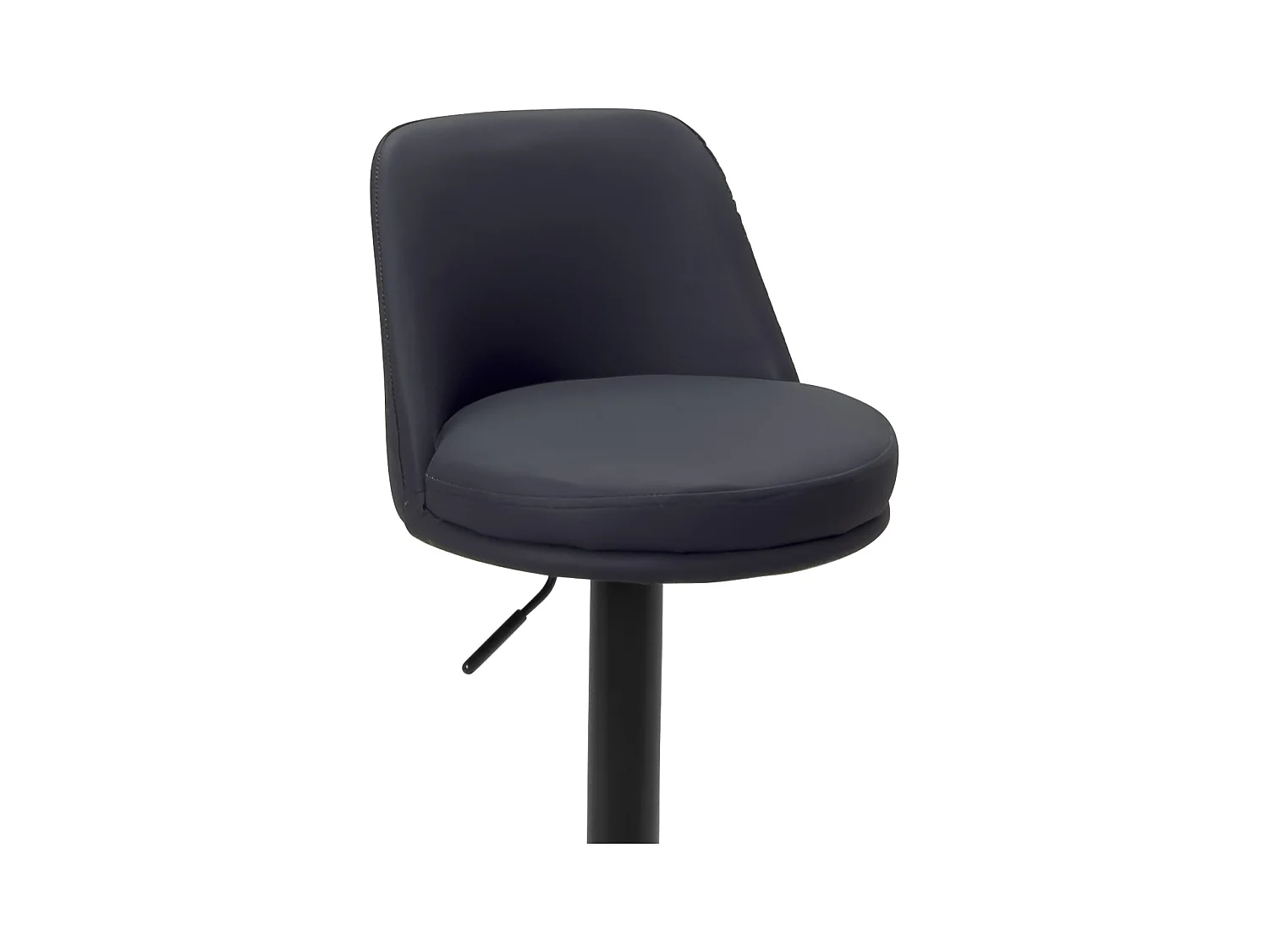 Lot de 2 tabourets de bar, assise ronde, haut dossier, réglable, pivotant RIF (noir)