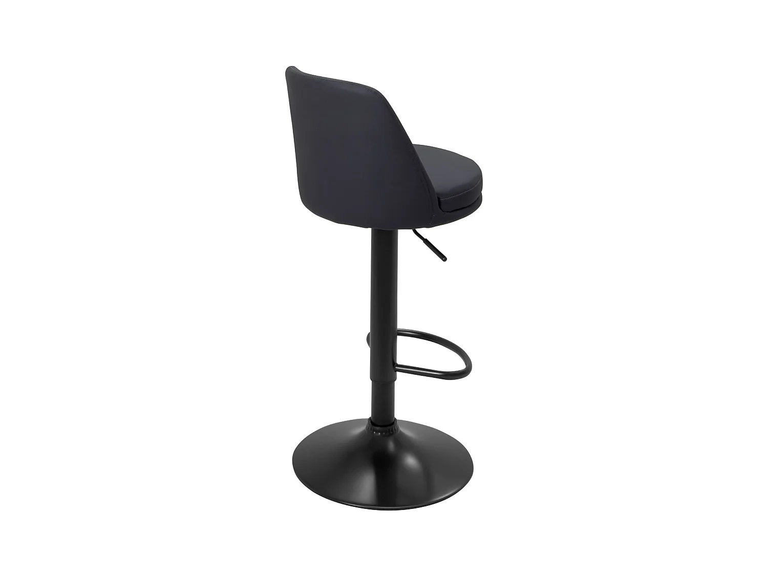 Lot de 2 tabourets de bar, assise ronde, haut dossier, réglable, pivotant RIF (noir)