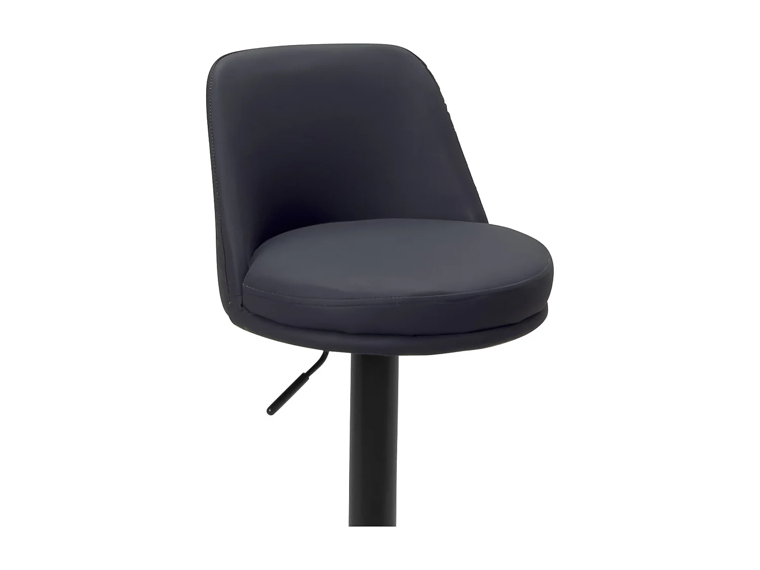 Lot de 2 tabourets de bar, assise ronde, haut dossier, réglable, pivotant RIF (noir)