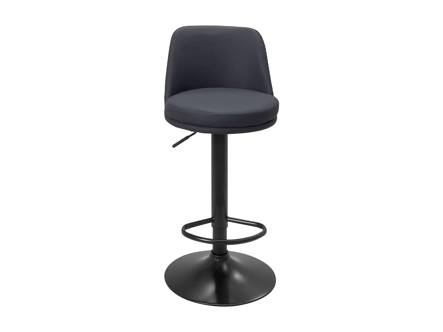 Lot de 2 tabourets de bar, assise ronde, haut dossier, réglable, pivotant RIF (noir)