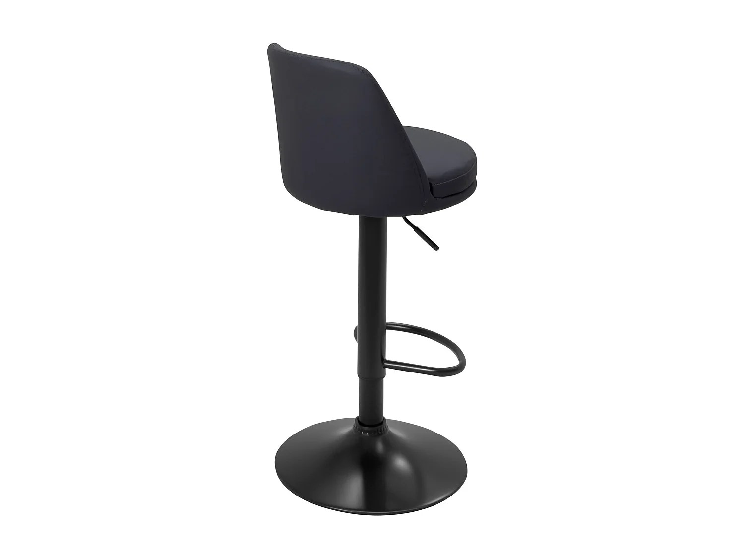 Lot de 2 tabourets de bar, assise ronde, haut dossier, réglable, pivotant RIF (noir)