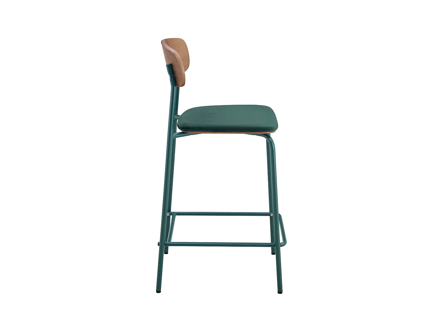 Set van 2 hoge stoelen in kaki groen hout