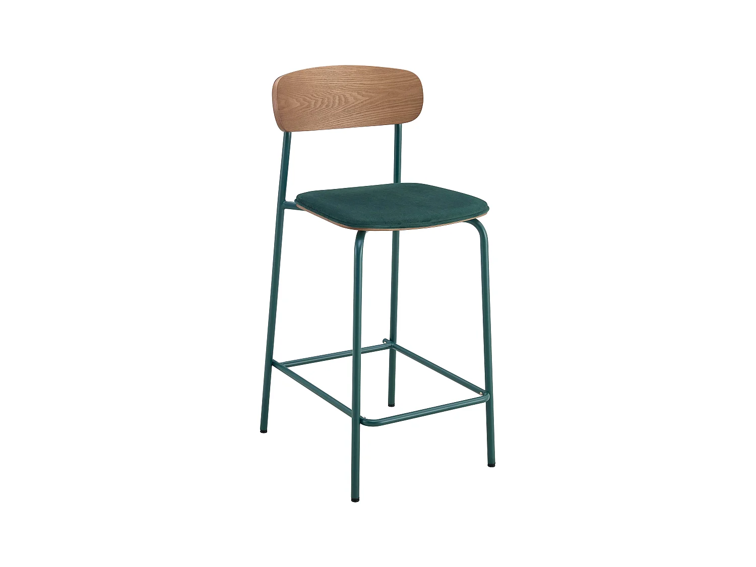Set van 2 hoge stoelen in kaki groen hout
