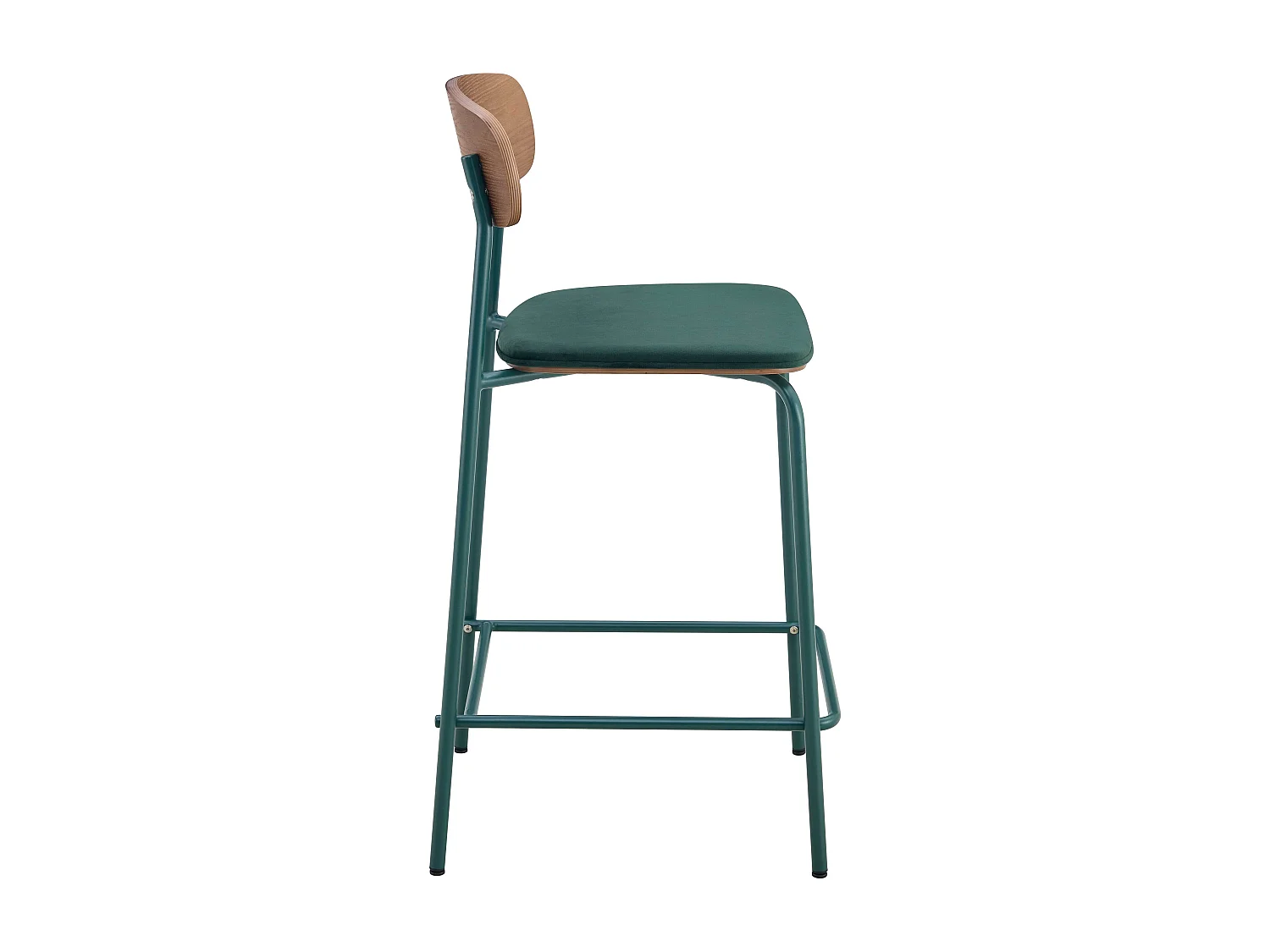 Lot de 2 chaises hautes en bois vert kaki