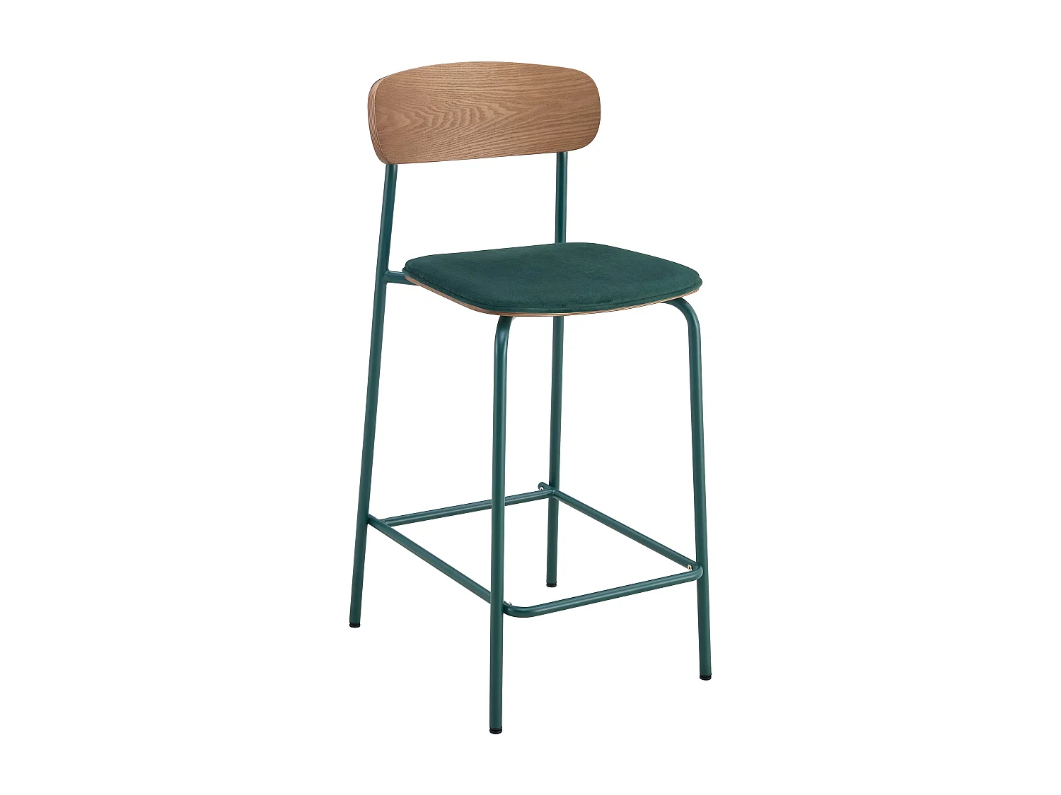 Lot de 2 chaises hautes en bois vert kaki