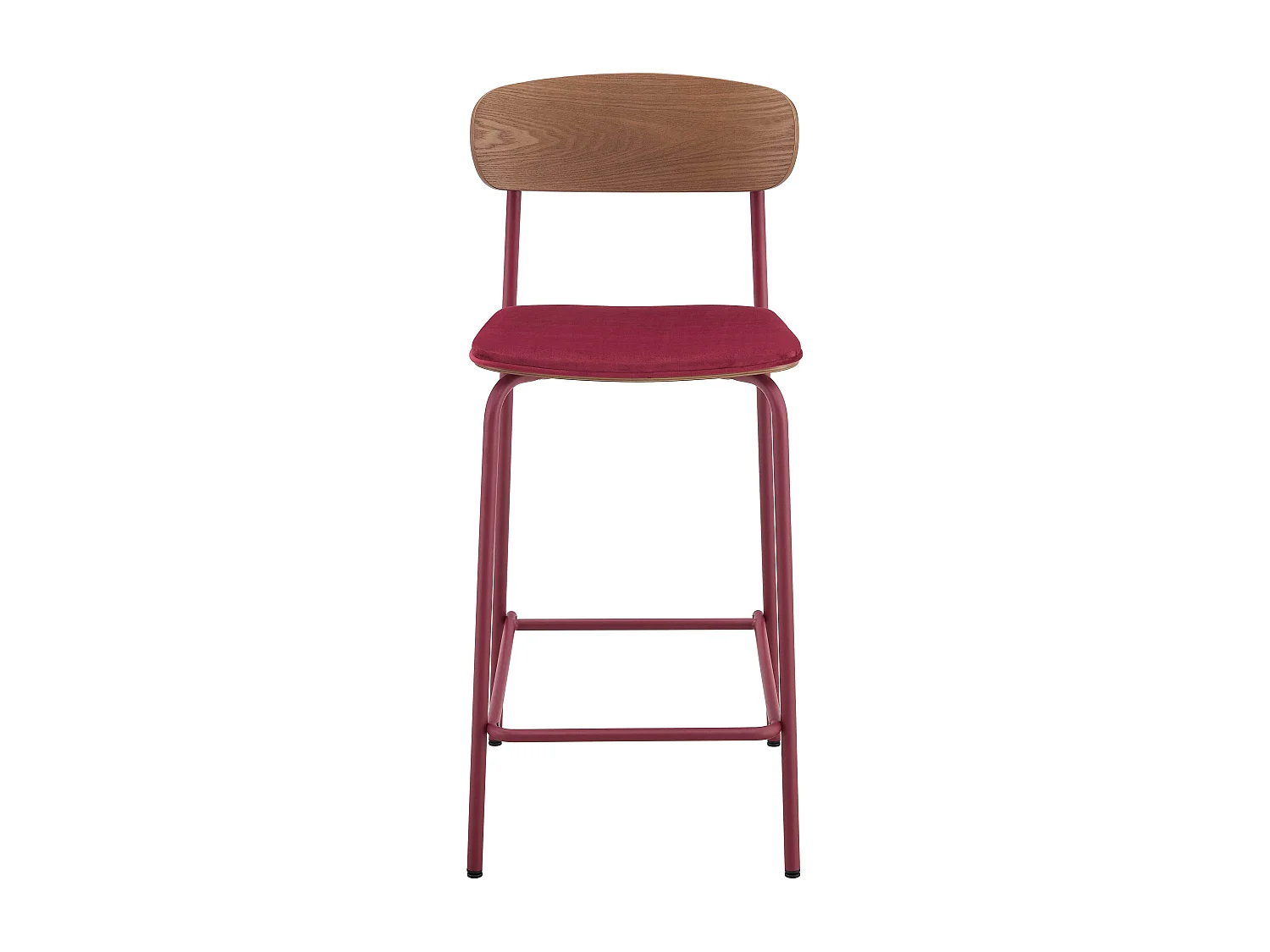 Lot de 2 chaises hautes en bois bordeaux