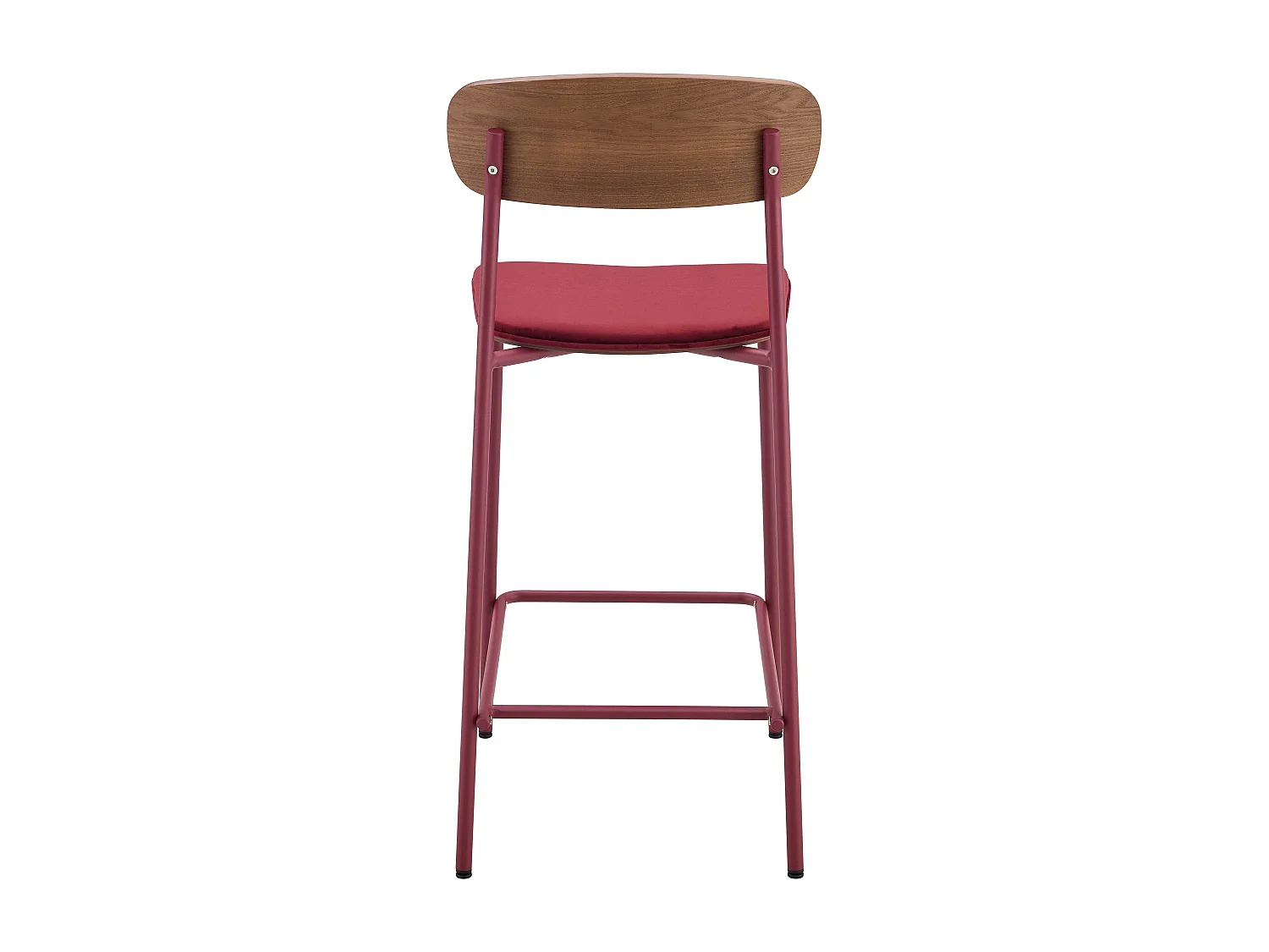 Lot de 2 chaises hautes en bois bordeaux