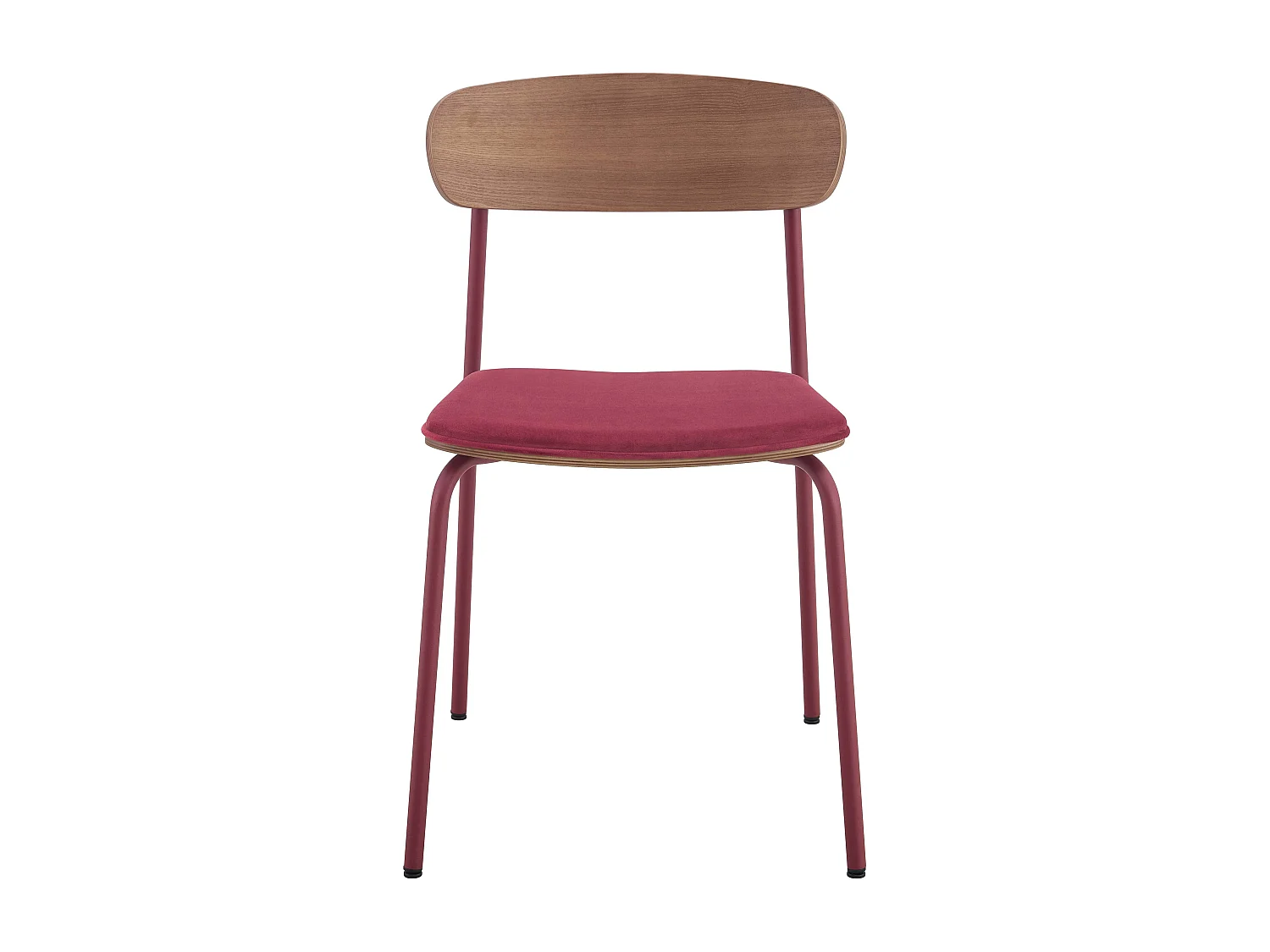 Lot de 2 chaises empilables en bois bordeaux