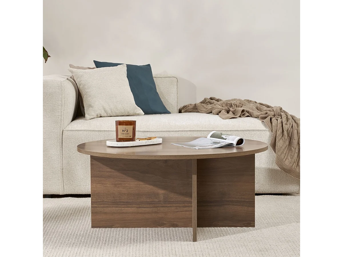 Salontafel met afgerond blad L90 cm - SOLEIL