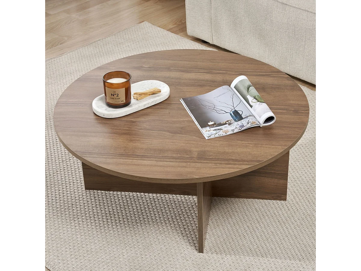 Salontafel met afgerond blad L90 cm - SOLEIL