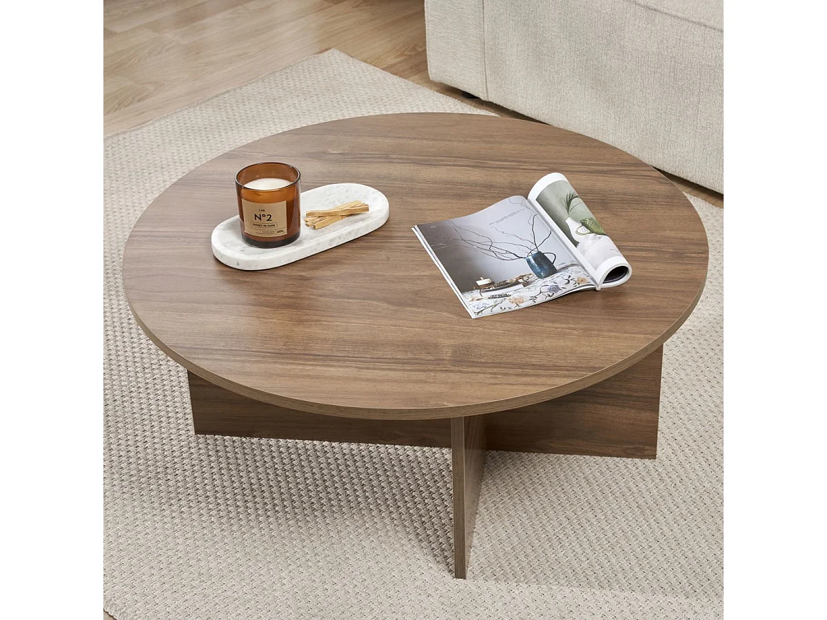 Salontafel met afgerond blad L90 cm - SOLEIL