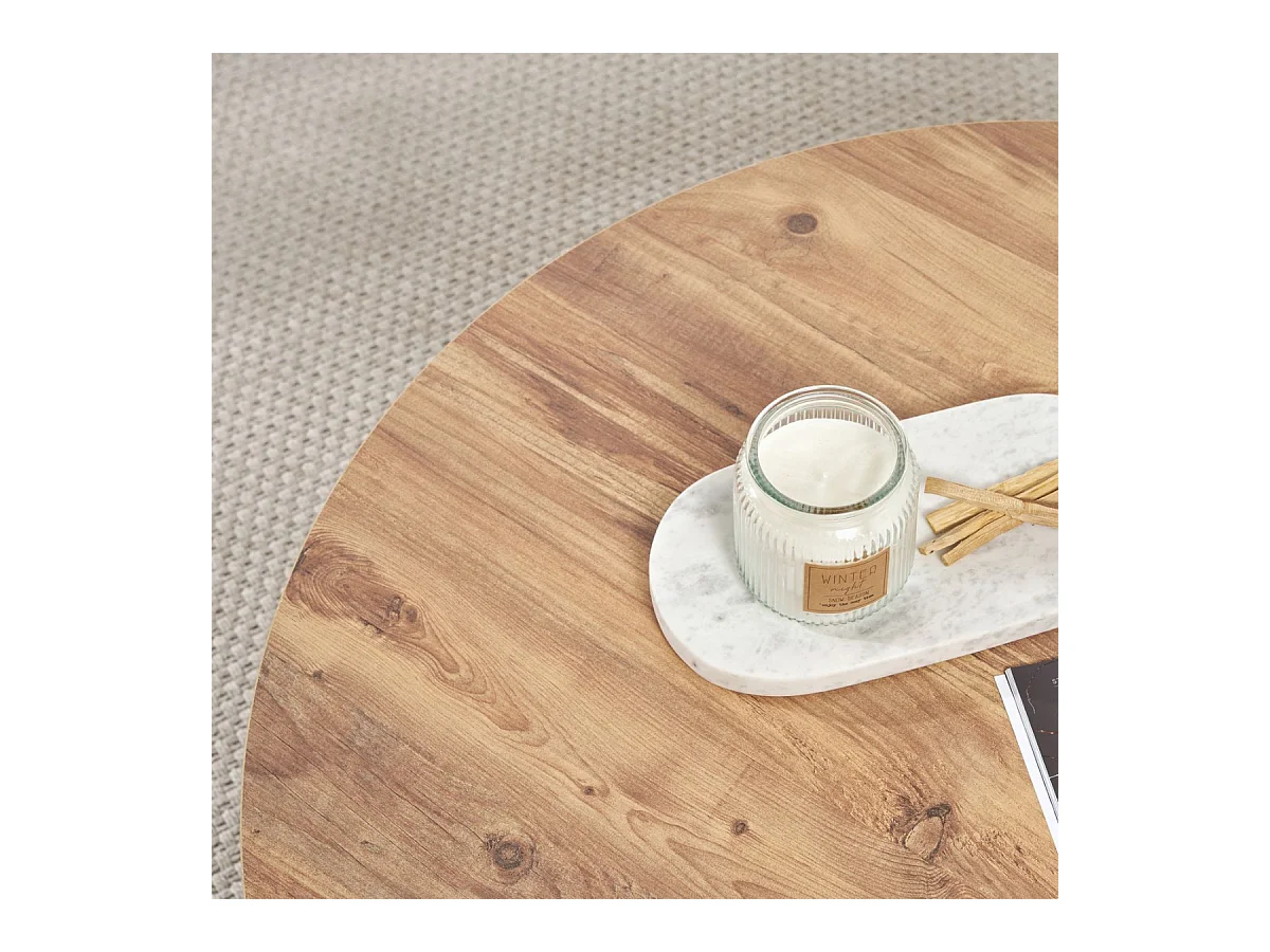 Table basse avec plateau arrondi L90 cm - SOLEIL