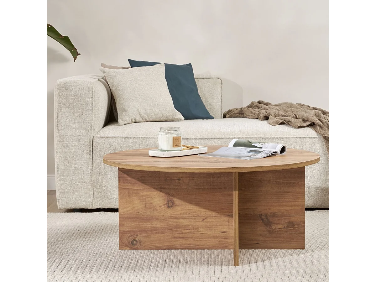 Salontafel met afgerond blad L90 cm - SOLEIL