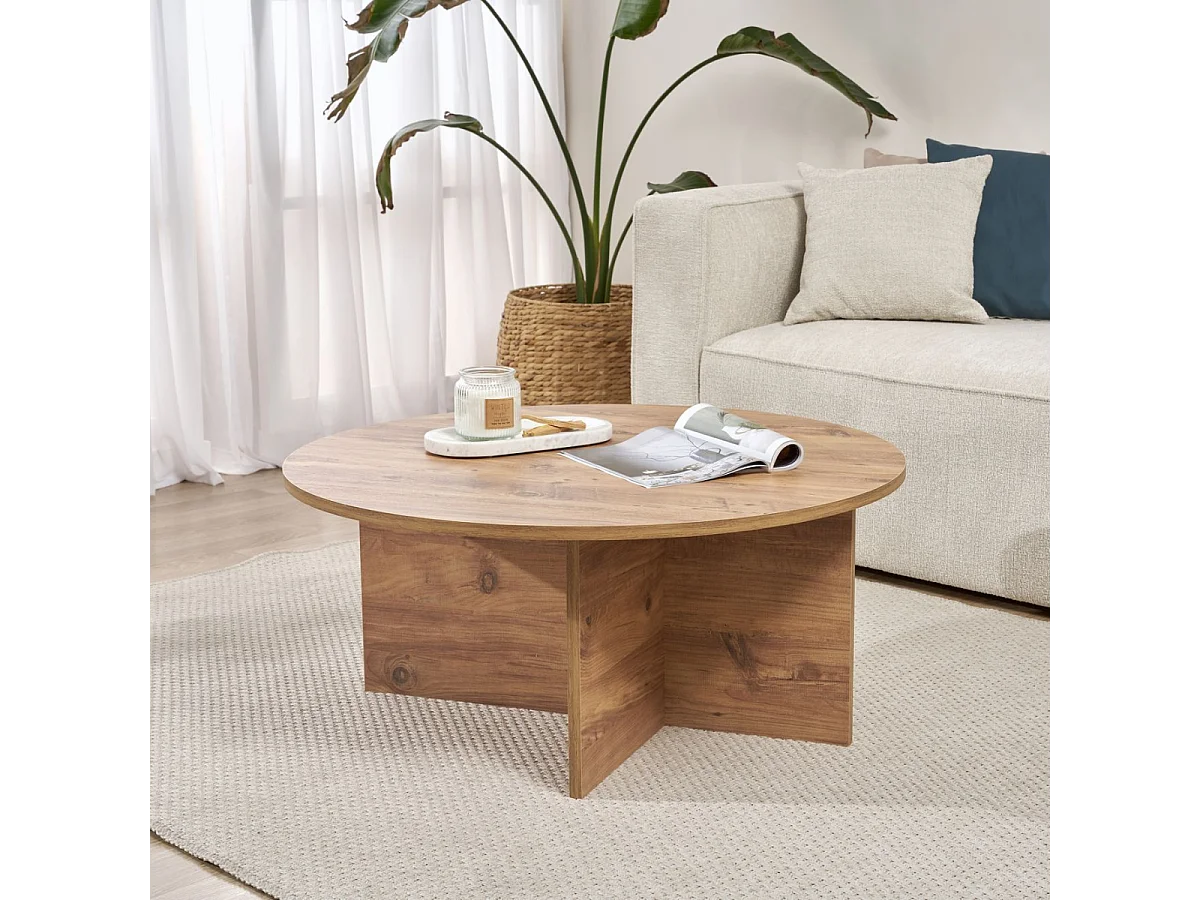 Salontafel met afgerond blad L90 cm - SOLEIL