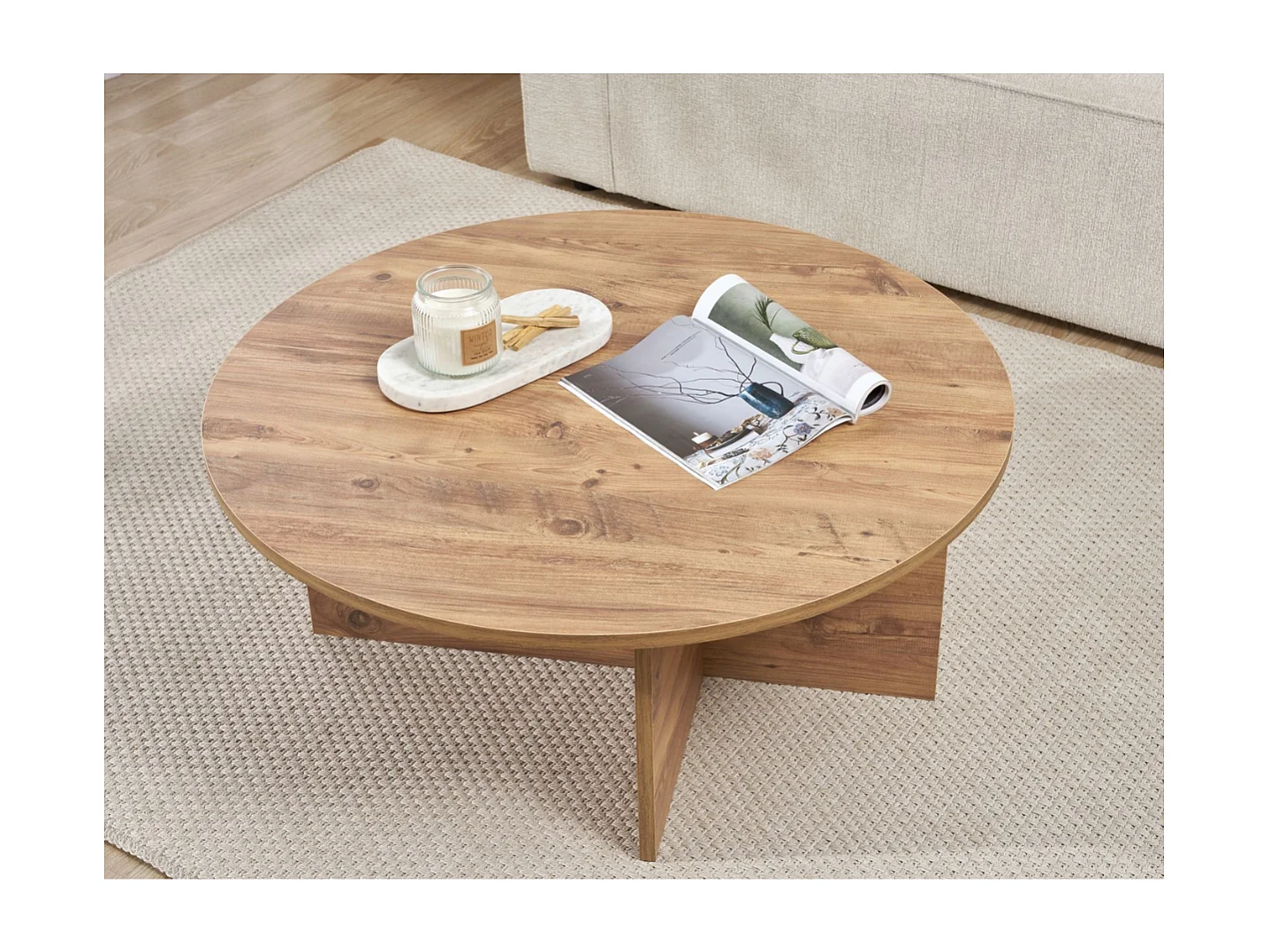 Salontafel met afgerond blad L90 cm - SOLEIL