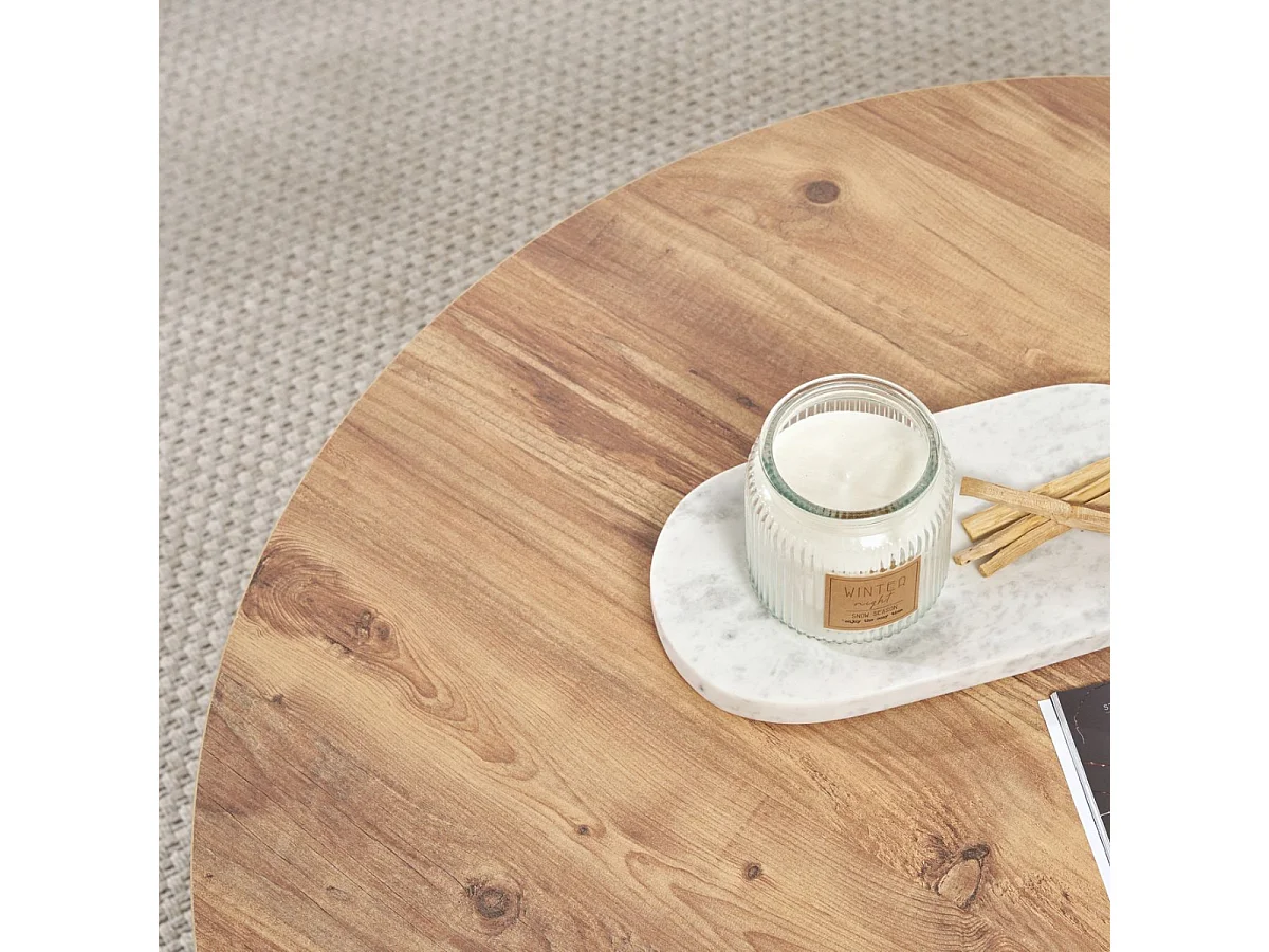 Table basse avec plateau arrondi L90 cm - SOLEIL