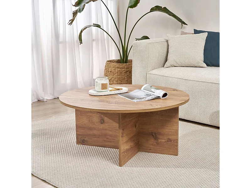 Tavolino con piano arrotondato L90 cm - SOLEIL