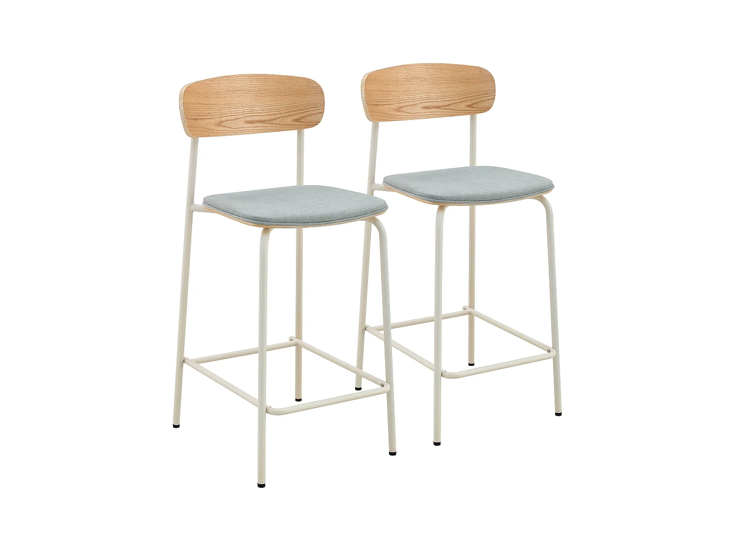 Set van 2 hoge stoelen in lichtblauw hout