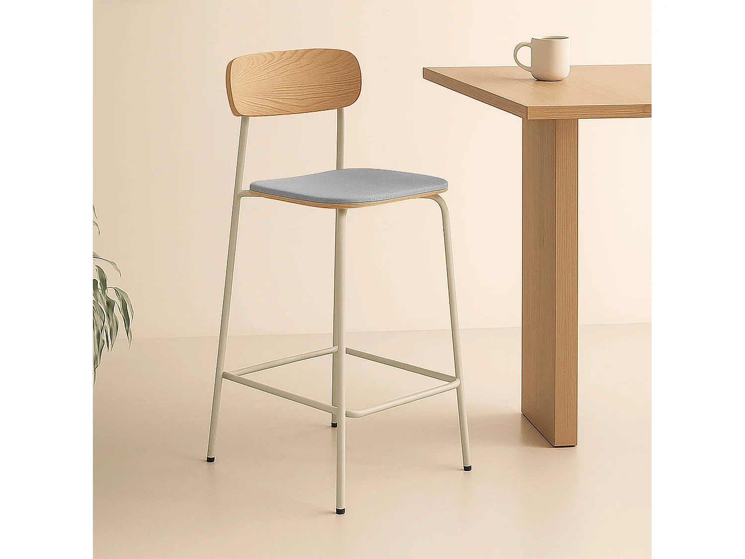 Lot de 2 chaises hautes en bois bleu clair