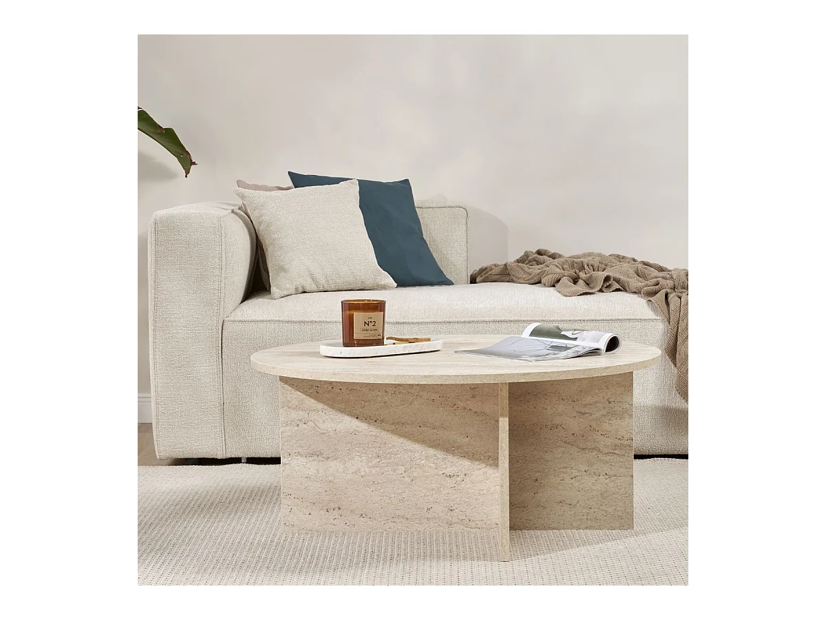 Table basse avec plateau arrondi L90 cm - SOLEIL