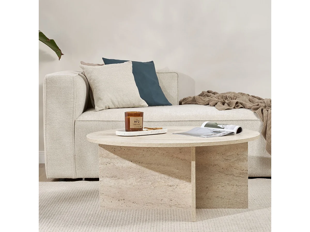 Table basse avec plateau arrondi L90 cm - SOLEIL