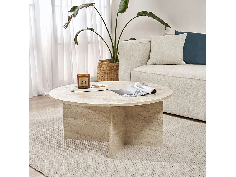 Salontafel met afgerond blad L90 cm - SOLEIL