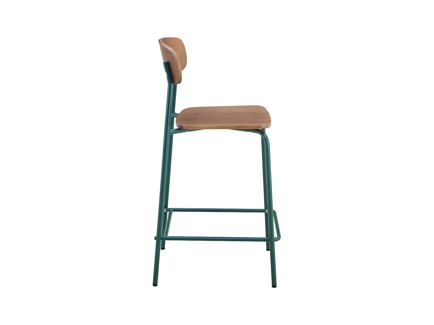 Set van 2 hoge stoelen van metaal en kaki groen hout
