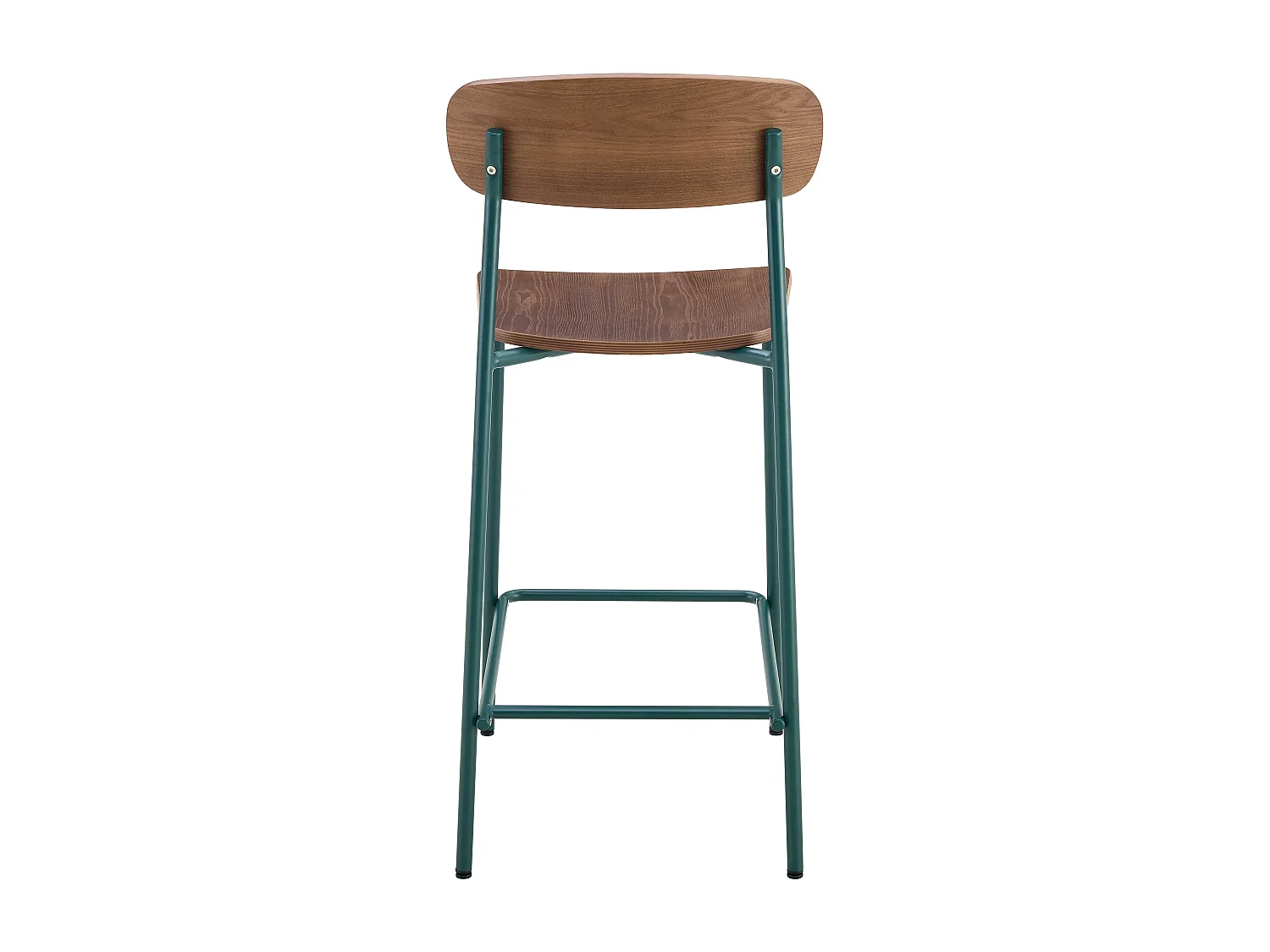 Lot de 2 chaises hautes en métal et bois vert kaki