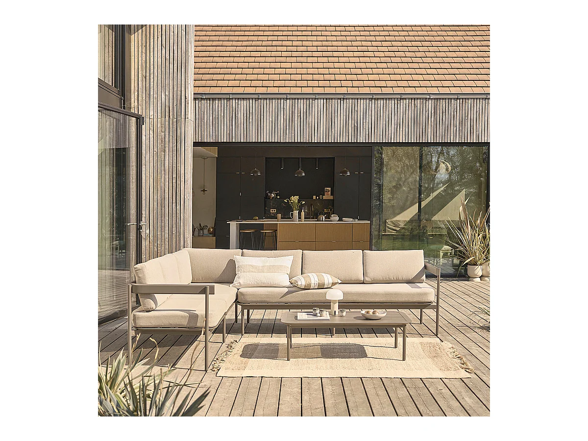 Salon de jardin bas en aluminium