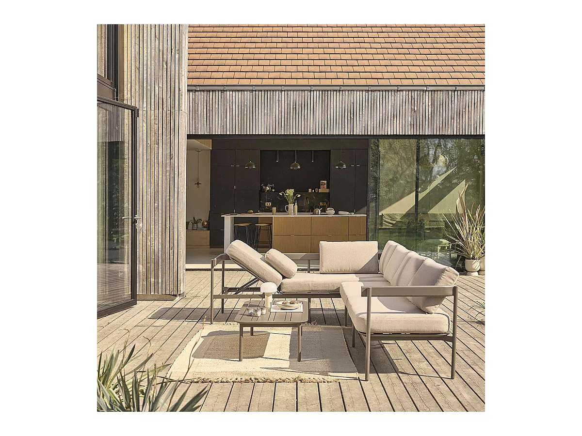 Salon de jardin bas en aluminium