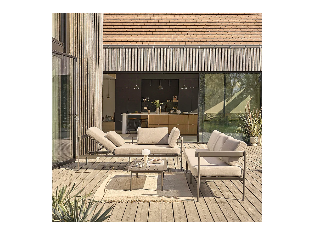 Salon de jardin bas en aluminium