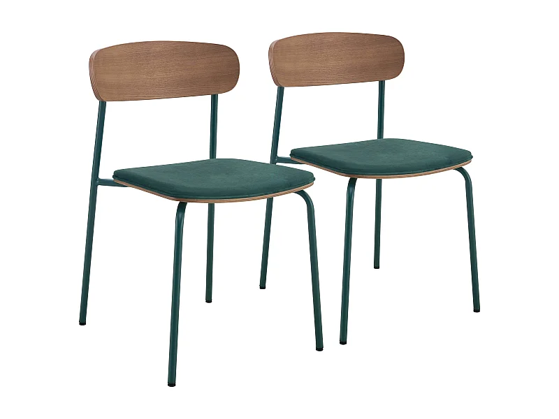 Set van 2 stapelbare stoelen van kakigroen hout