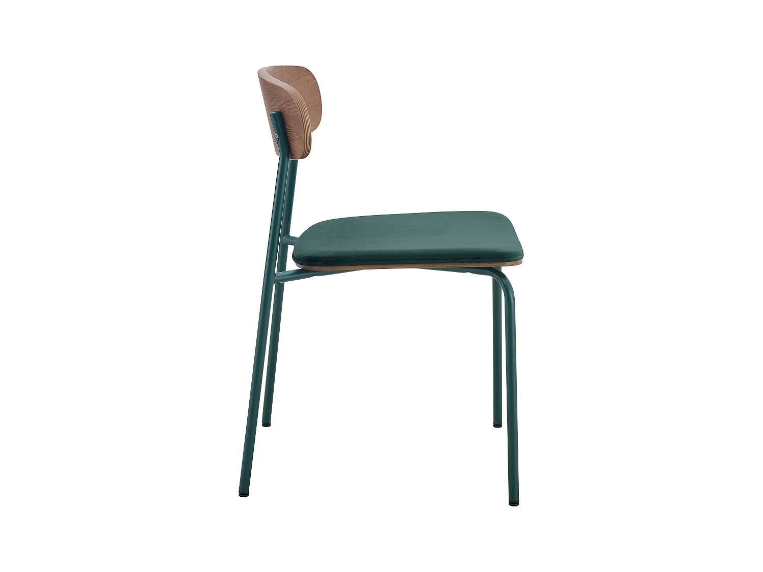 Lot de 2 chaises empilables en bois vert kaki